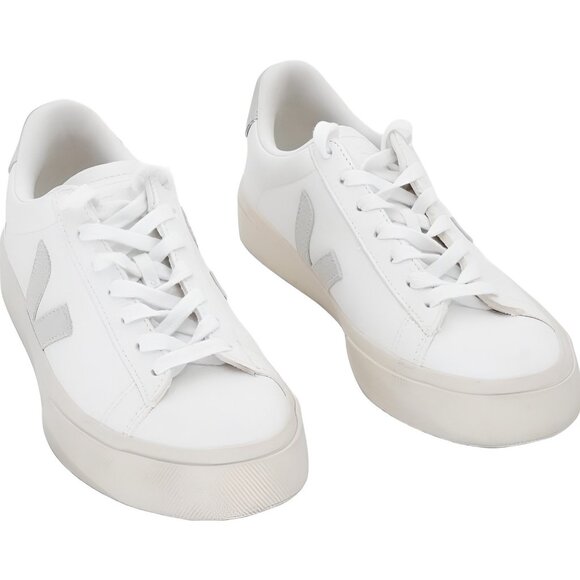 Veja Shoes - Veja Campo Leather Sneakers White/Gray Womens US 6 M EU 37